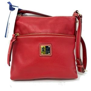 Dooney & Bourke NWT YB725 Red Pebble Leather Letter Carrier.